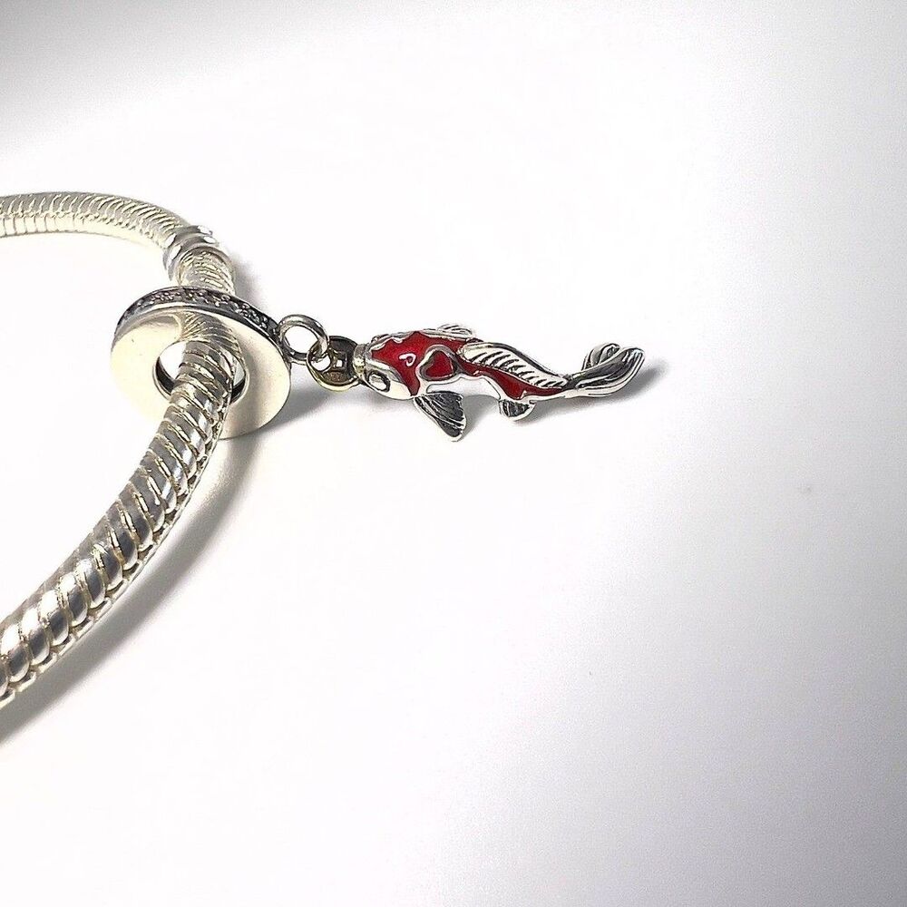 Lucky Koi Fish Lucky Carp S925 Sterling Silver Pandora Moments Compatible Charm - Picture 5 of 10